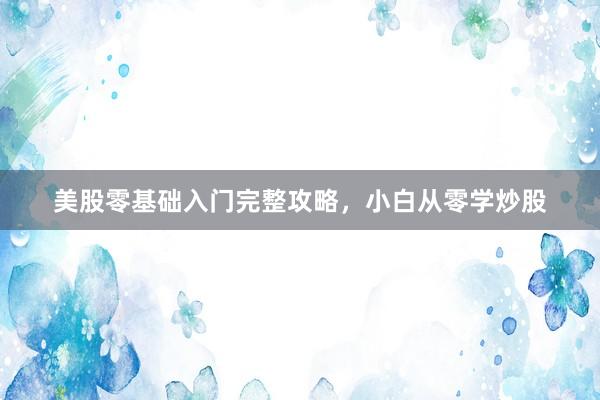 美股零基础入门完整攻略，小白从零学炒股