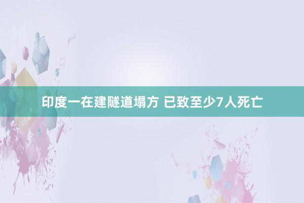 印度一在建隧道塌方 已致至少7人死亡