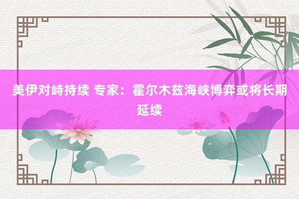 美伊对峙持续 专家：霍尔木兹海峡博弈或将长期延续