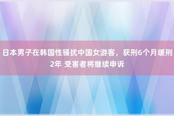 日本男子在韩国性骚扰中国女游客，获刑6个月缓刑2年 受害者将继续申诉