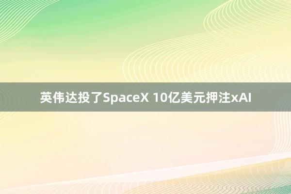 英伟达投了SpaceX 10亿美元押注xAI