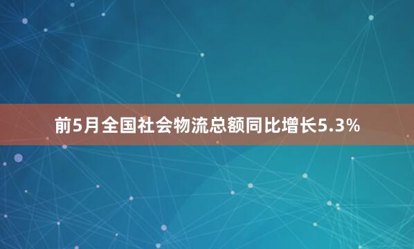 前5月全国社会物流总额同比增长5.3%