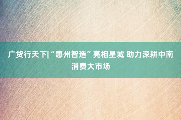 广货行天下|“惠州智造”亮相星城 助力深耕中南消费大市场