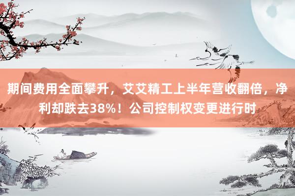 期间费用全面攀升，艾艾精工上半年营收翻倍，净利却跌去38%！公司控制权变更进行时