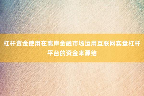 杠杆资金使用在离岸金融市场运用互联网实盘杠杆平台的资金来源结