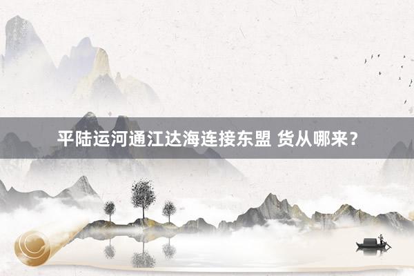 平陆运河通江达海连接东盟 货从哪来？