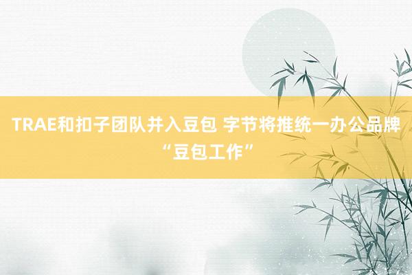 TRAE和扣子团队并入豆包 字节将推统一办公品牌“豆包工作”